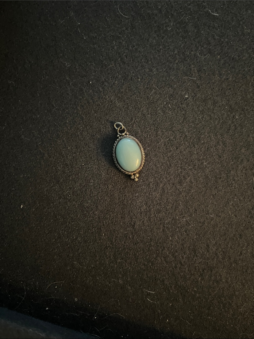 Sterling Silver Oval turquoise blue Stone Pendant - Picture 1 of 1